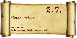 Rapp Tekla névjegykártya